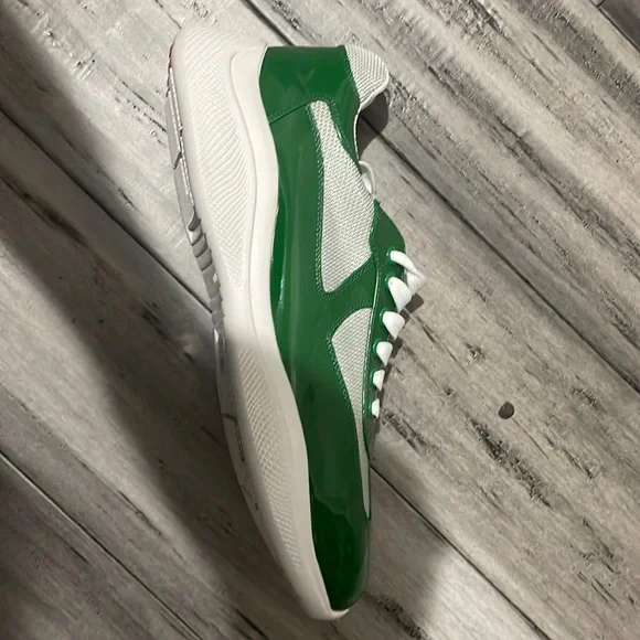 Prada America's Cup sneakers white and green 8.5